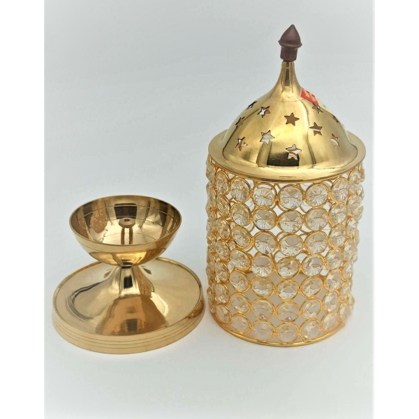 Akhand Diya / Brass Crystal 18 Cm